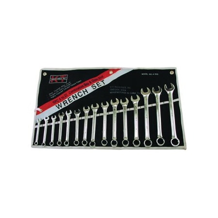 Combination Wrench Set, 15-Piece, Steel